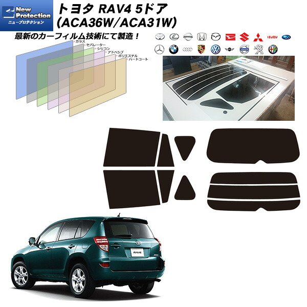 トヨタ RAV4 5ドア (ACA36W/ACA31W) ニュープロテクション リアセット カット済みカーフィルム UVカット スモーク