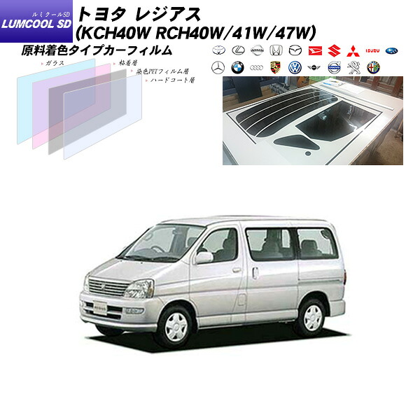 トヨタ レジアス (KCH40W/RCH40W/RCH41W/RCH47W) ルミクールSD リアセット カット済みカーフィルム UVカット スモーク｜車種別カット済カーフィルム Bocci