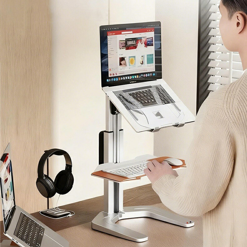 ノートパソコンスタンド パソコンスタンド 放熱 冷却 滑り止め 在宅勤務 肩こり対策 姿勢改善 タブレノート スタンド アルミ ノートPC 机上 高さ調節可能 昇降式 自宅用｜ボダイシン