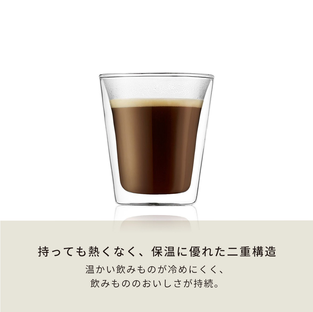【公式】ボダム ダブルウォールグラス 100ml 200ml 400ml 2個セット CANTEEN キャンティーン BODUM 10108-10 10109-10 10110-10 耐熱グラス コップ 二重グラス 保温 保冷 食洗機対応 ボダムグラス ギフト 送料無料