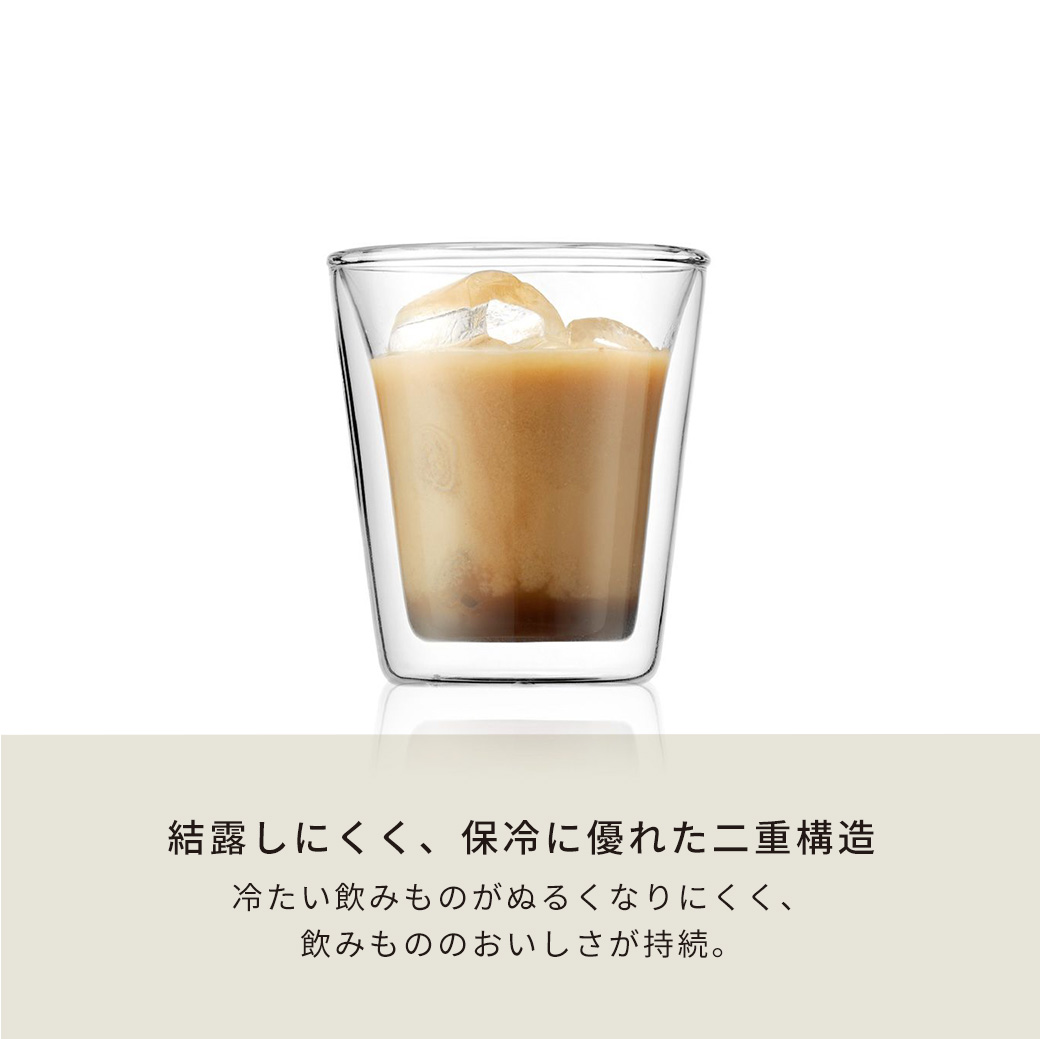 【公式】ボダム ダブルウォールグラス 100ml 200ml 400ml 2個セット CANTEEN キャンティーン BODUM 10108-10 10109-10 10110-10 耐熱グラス コップ 二重グラス 保温 保冷 食洗機対応 ボダムグラス ギフト 送料無料