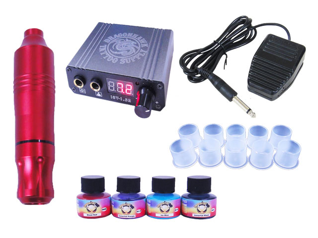 ペン型ロータリー タトゥーマシーンセット 1 【TATTOO / tattoo / タトゥー / 入れ墨 / 入墨 / 刺青 / トライバル / タトゥーセット / タトゥーキット / タトゥー用品 / タトゥーデザイン / タトゥーセット / タトゥーニードル / タトゥー針】|ボディデコ