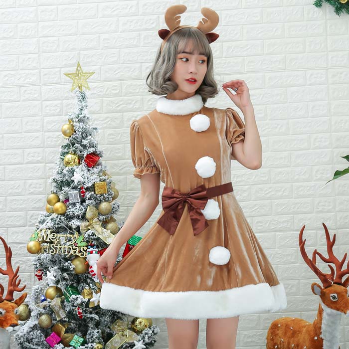 楽天市場 サンタ コスプレ トナカイ ワンピース クリスマス サンタコス セット 大人 セクシー レディース コスチューム コスチューム一式 サンタクロース 衣装 仮装 あす楽 可愛い 男ウケ ハロウィン コスプレ コスベルトリボントナカイ ボディーライン