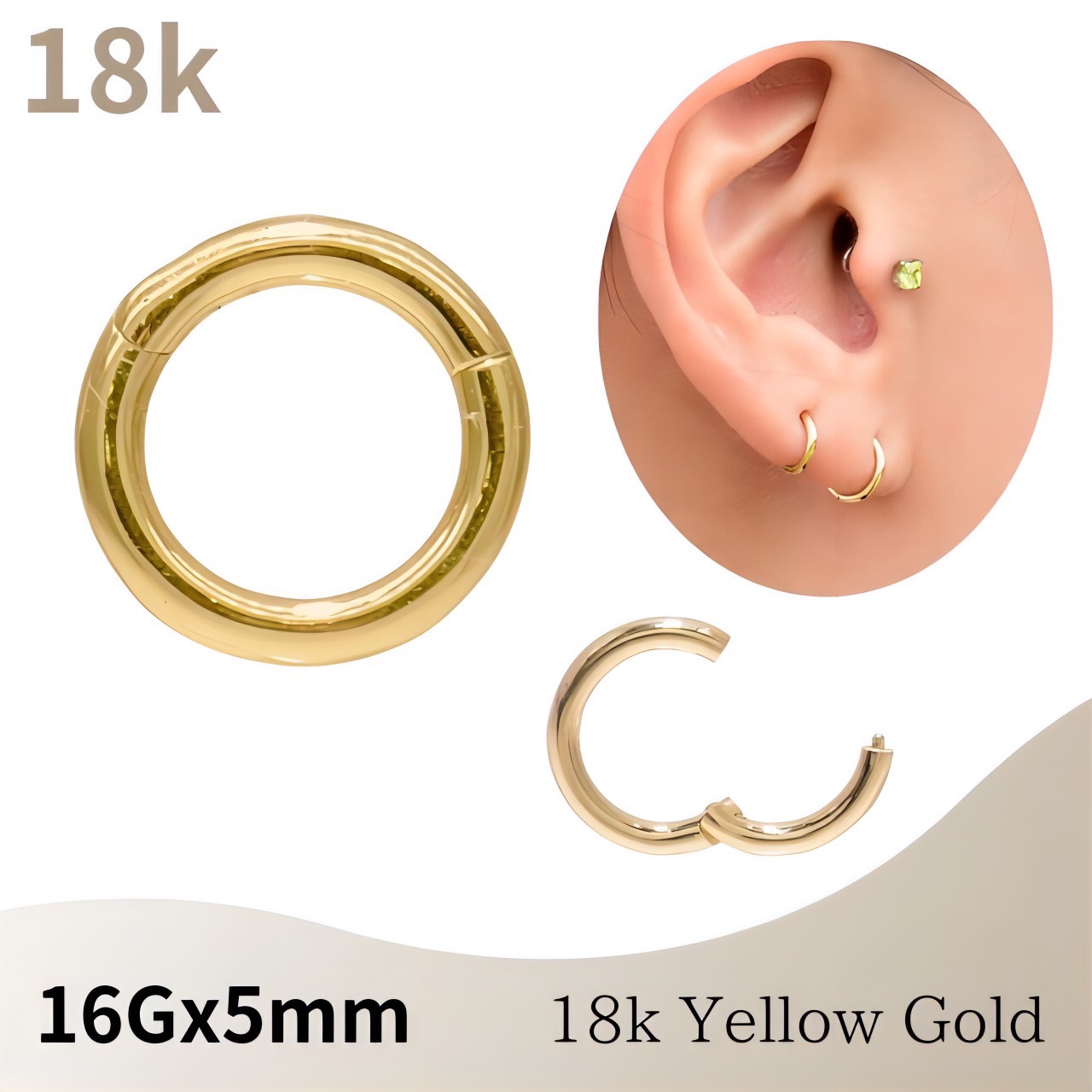 楽天市場】K18 18g 18金 ピンクゴールド 内径4mm 18K 金属