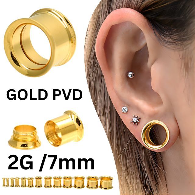 楽天市場】拡張ピアス ボディピアス 16mm ゴールド スタンダード