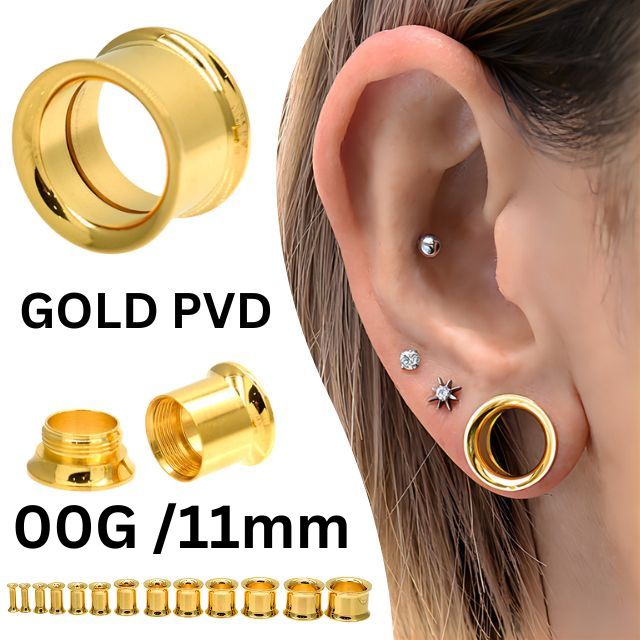 楽天市場】拡張ピアス ボディピアス 0G 9mm ゴールド スタンダード