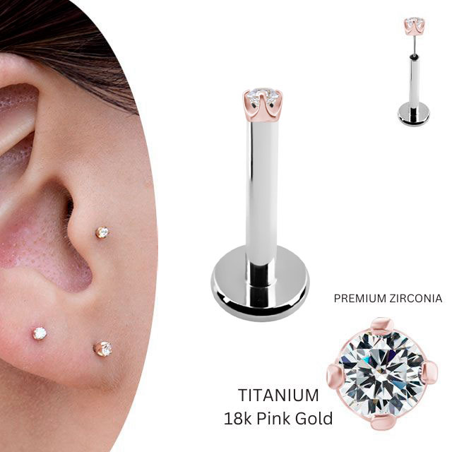 18金、11mm特大なピアス、週末限定価格！ 楽天市場】18金 ピンクゴールド 2mm 立爪 プッシュピアス 20g