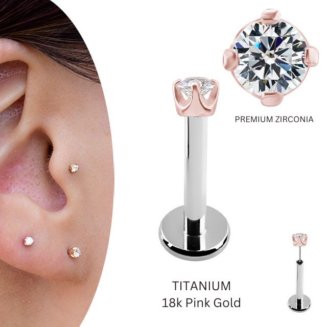 K18YG プッシュピアス ラブレット5mm K18YG プッシュピアス ラブレット