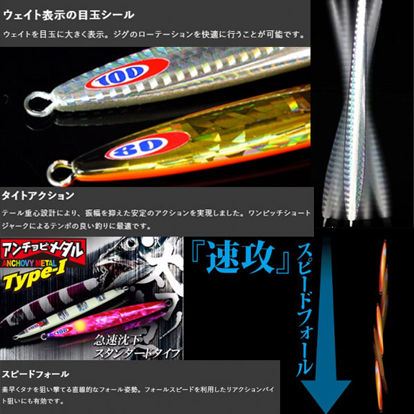 楽天市場 送料無料 ジャッカル Jackall アンチョビメタルtype1 160g Jackall Anchovymetal タチウオ メタルジグ ジギング タチウオジギング 人気 定番 ぼくの玉手箱屋 フィッシング店