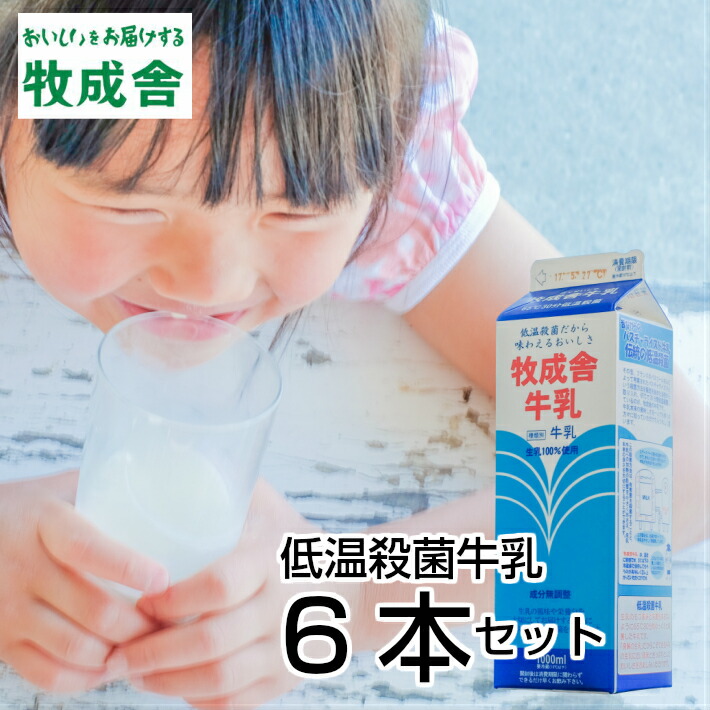 【低温殺菌牛乳6本セット】低温殺菌牛乳　業務用　牧場　朝食　お取り寄せ　モーニング　健康　業務用　普段　送料無料　こだわりまとめ買い　飛騨　牛乳　古川　牧成舎　おうち時間　ミルク
