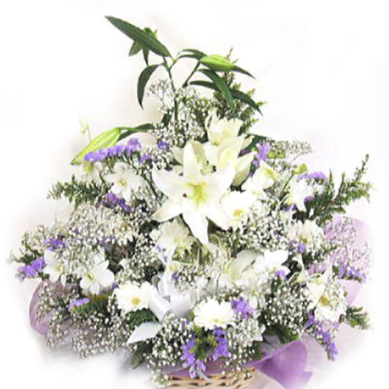 お供えアレンジＥ 【対応】 お盆 御供 お供え 初盆 新盆 お供え 花 お悔やみ 盆 彼岸 法事 フラワー ビジネス 枕花 お供え物 贈り物 [生花アレンジメント]