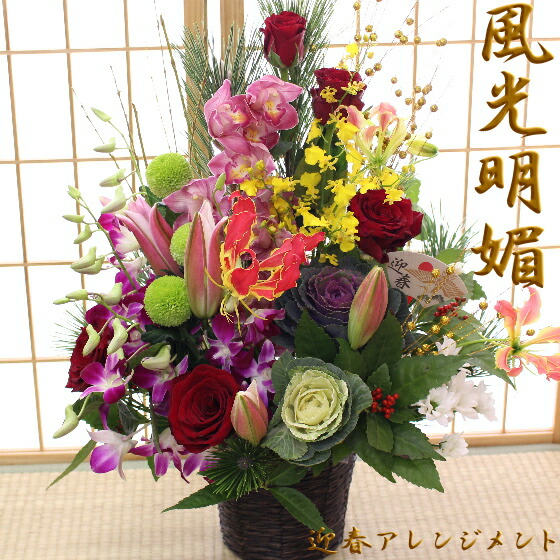 楽天市場】2024 花 お正月 迎春 生花 正月 プレゼント お正月飾り