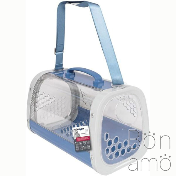 【お取り寄せ品】Petifam ペティファーム M-PETS エムペッツ ハニーペットキャリー 青碧 ハチの巣飾りつけの空気の状態穴 クリアペットキャリー HONEY Transport cage 20400499