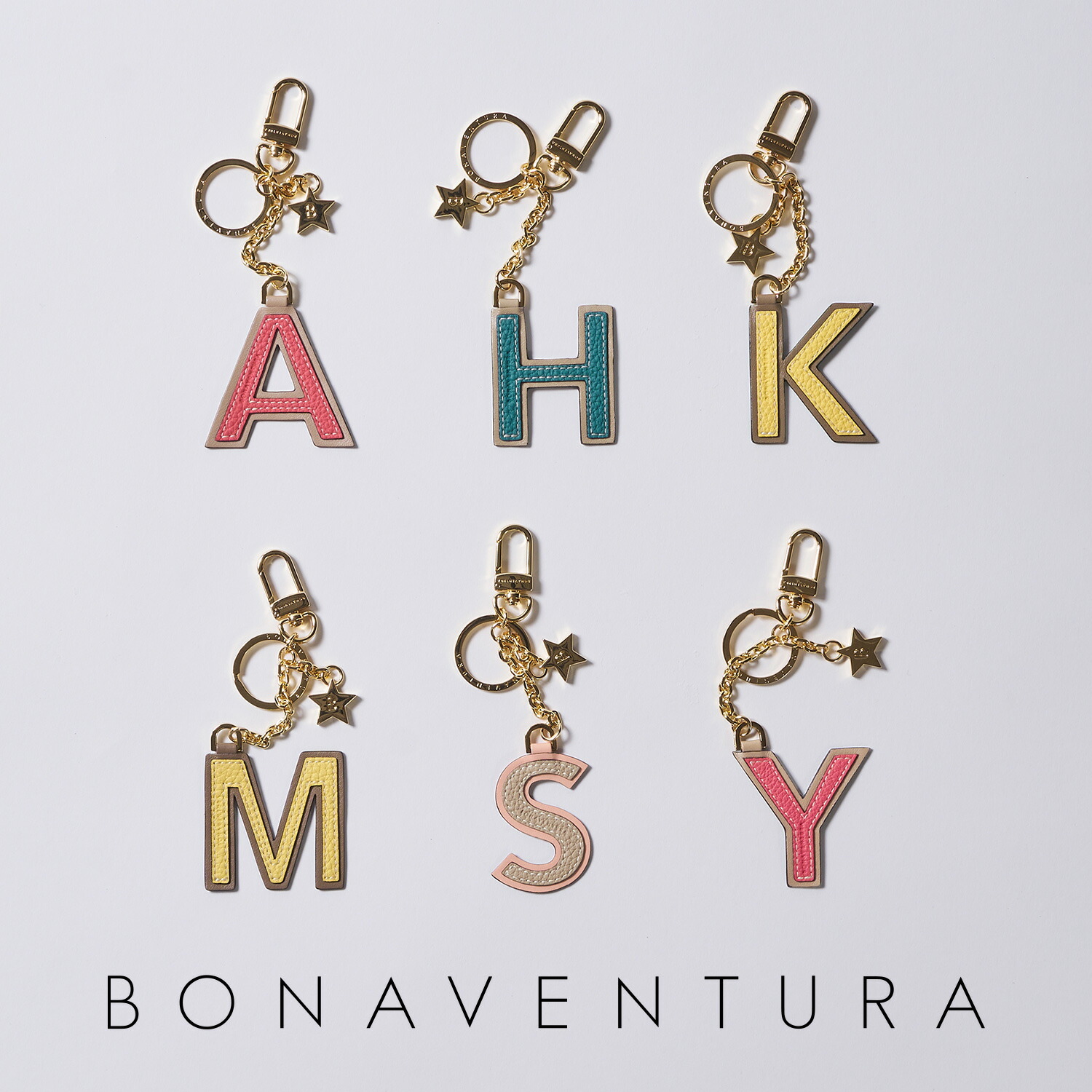 楽天市場】【BONAVENTURA公式】イニシャルチャーム キーホルダー