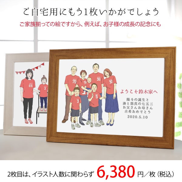 退職祝い プレゼントや出産 結婚の記念などに新スタイルの似顔絵 お揃いのピンクのtシャツを着せて描く 家族絵 5名様 横向き 男性 女性 家族 父 母 両親 七五三 お宮参り 入園入学などの記念に septicin Com