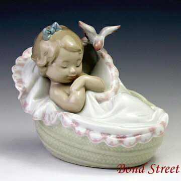 リアドロ　陶器製 赤ちゃんの 外出 リヤドロ（Lladro リアドロ 陶器人形 置物） 少年と少女