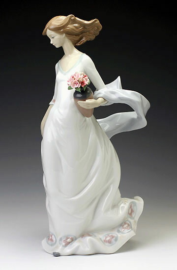 楽ギフ_のし宛書】 リヤドロ Lladro リアドロ 陶器人形 置物 花と少女 
