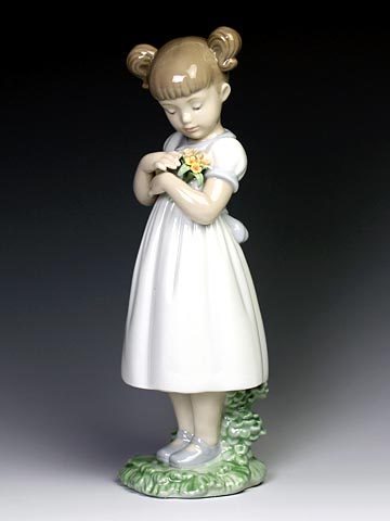 楽天市場】リヤドロ（Lladro リアドロ 陶器人形 置物） 花と少女 綺麗 