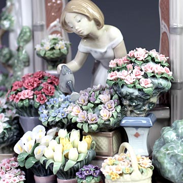 リヤドロ（Lladro リアドロ 陶器人形 置物） 花と少女 ロマンティック