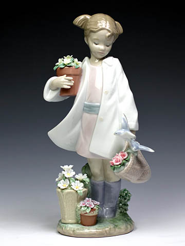 楽天市場】リヤドロ（Lladro リアドロ 陶器人形 置物） 花と少女