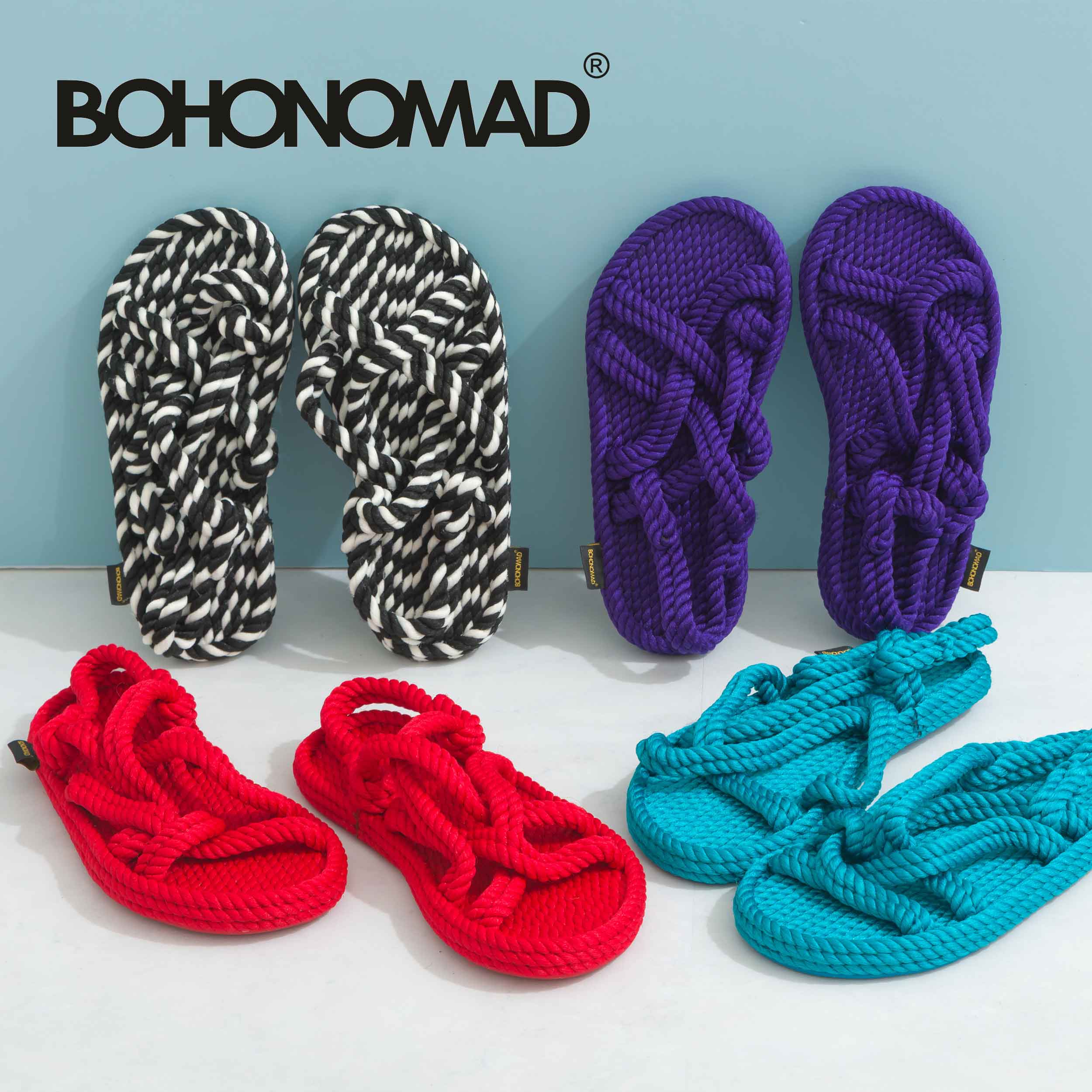 【マラソン特別価格】レディース サンダル BOHONOMAD BODRUM ボホノマド ボドルム ビーガンロープサンダル プールサイド ビーチ 海 パープル グリーン レッド 洗濯機で水洗い可