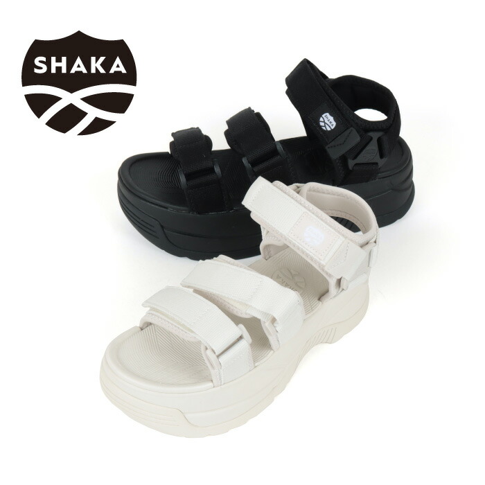 【マラソン特別価格】シャカ SHAKA SK-114 厚底 スポーツ サンダル NEO BUNGY CHUNKY スポサン ベルクロ 軽量 旅行 フェス キャンプ カップル LINEN 黒 ブラック
