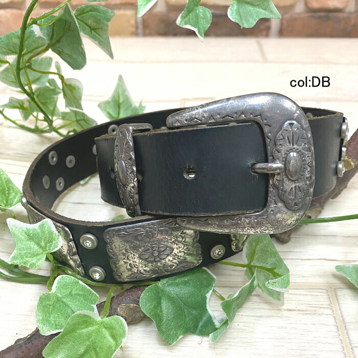 【50％off SALE】【フランスインポート】◇レザーベルト☆スタイリングのアクセントになる質感のあるウエスタンバックルベルト。ヴィンテージ感漂うウエスタンバックルがオシャレなアイテム。存在感があるのでタックインスタイルにおすすめです♪【FRANCE】×メール便不可
