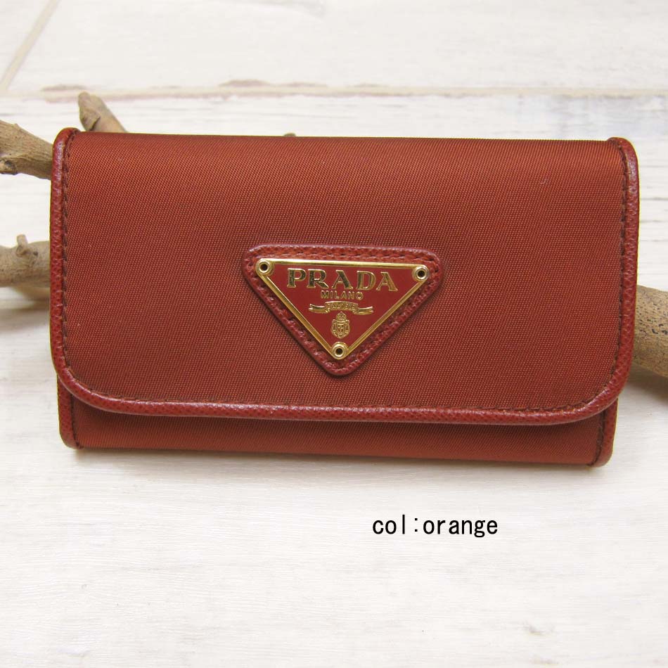 正規良品【プラダ】キーケース 6連 メンズ 赤 箱付き S015