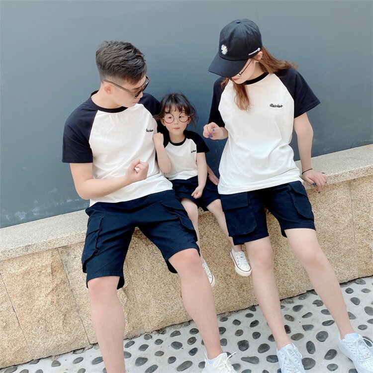 親子ペア ワンピース Tシャツ お揃い オシャレ カワイイ キッズ トップス パパ プレゼント ペアルック ママと娘 リンクコーデ 女の子 家族 家族写真 春夏 男の子 親子 重ね着風 韓国 格安 価格でご提供いたします 春夏