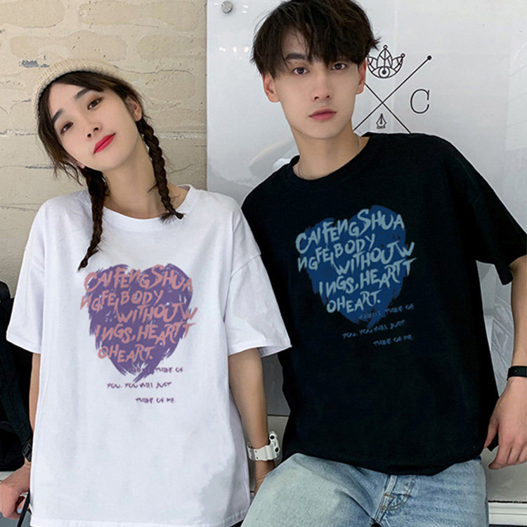 カップル ペア Tシャツ ハート柄 ペアルック カップル 春 夏 メンズ Tシャツ 半袖 ユニセックス レディース おしゃれ ペアルック Tシャツ 可愛い 綿 カップル お揃い プレゼント 夫婦 Tシャツ おもしろ カップル 友達 オシャレ ギフト ペア カップル 人気 カジュアル