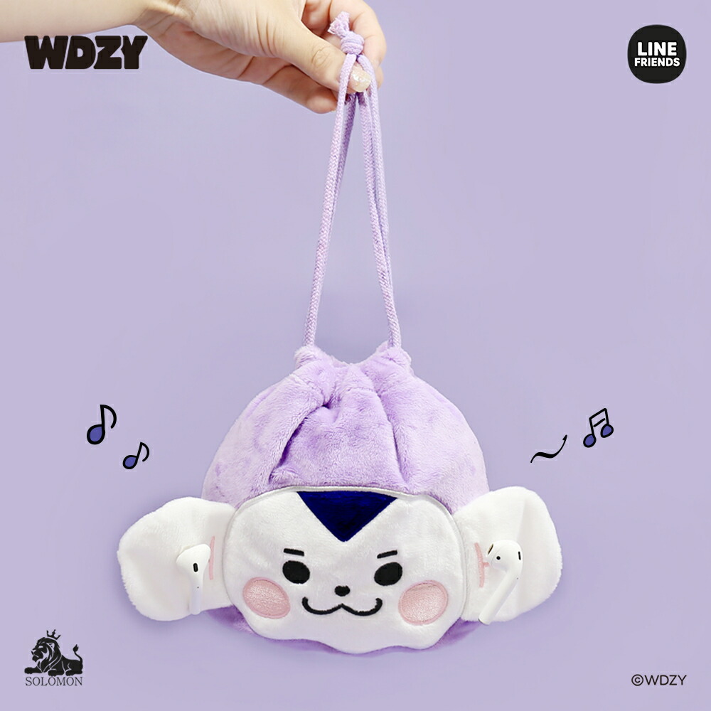 【： 在庫限り！ クリアランスセール：】ソロモン商事 【WDZY_フェイスポーチ】FACE POUCH コスメポーチ 巾着ポーチ LYA  CHUNG-EE TUK HATT CABBIT リャー チョンイ トゥク ハット キャビット ワンコイン | ソロモン商事