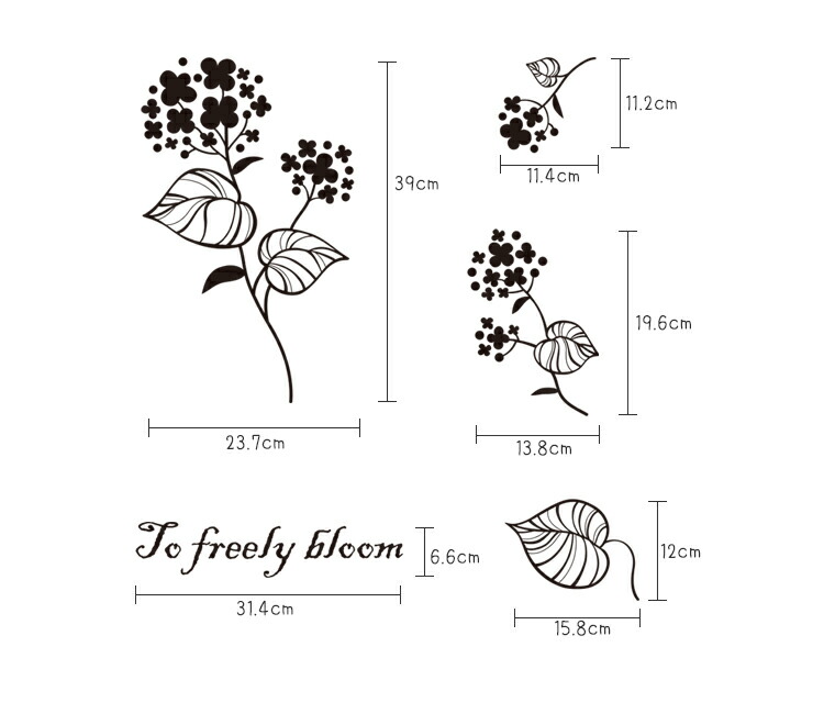 楽天市場 転写式 ウォールステッカー あじさい Lサイズ おしゃれ ビックツリー ナチュラル 植物 アジサイ 紫陽花 オリジナルデザイン 簡単 Diy 選べる11色 賃貸ok Bonitashop