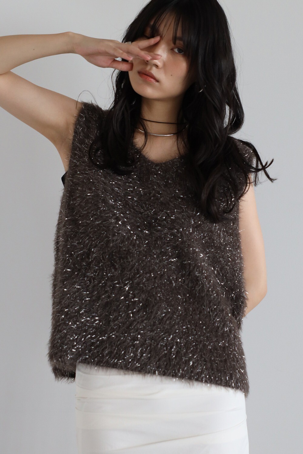 UNITED ARROWS カットフリンジ ノースリーブニット ユナイテッド