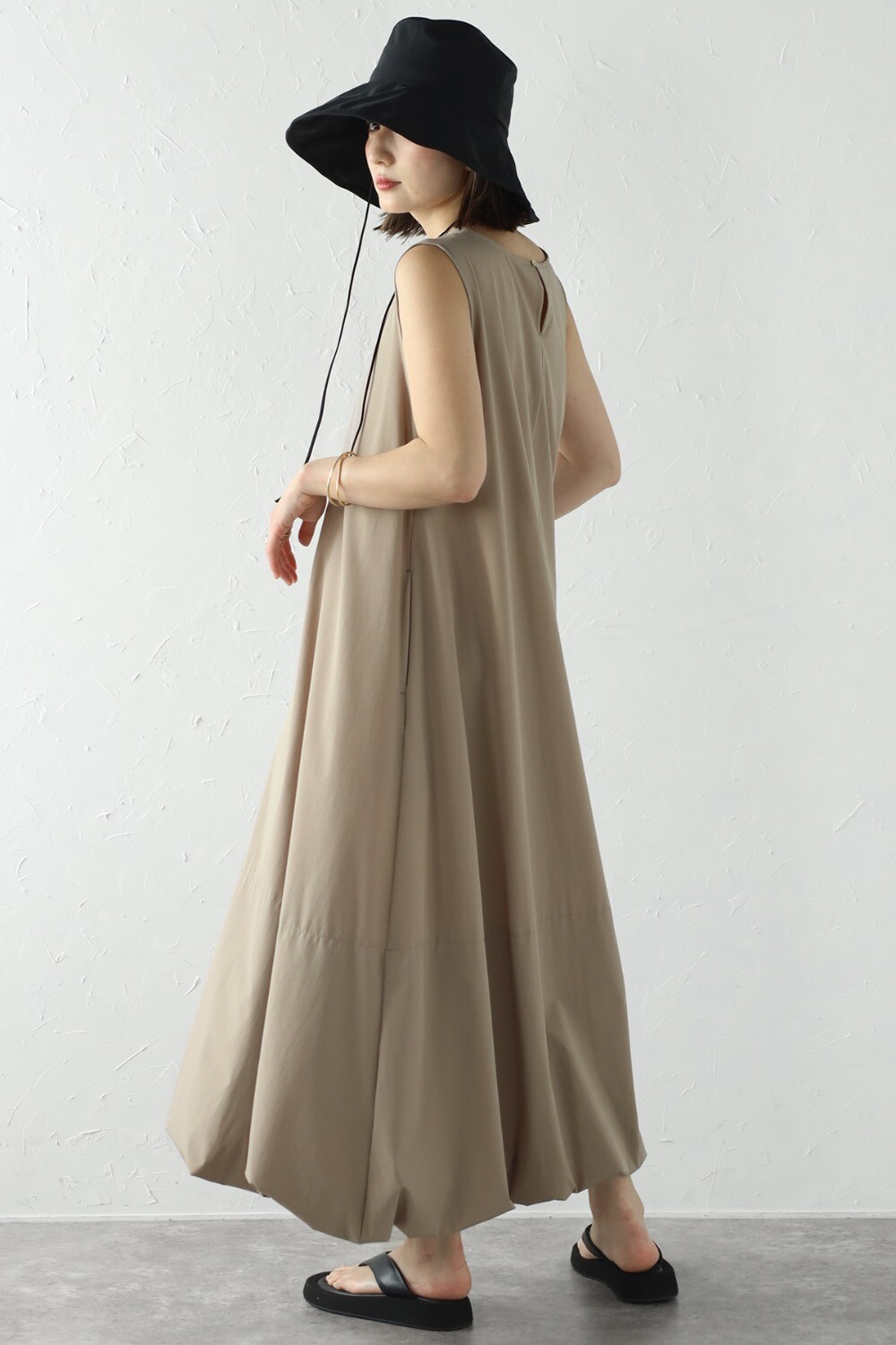 撥水 UVカット バルーンワンピース レディース ノースリーブ