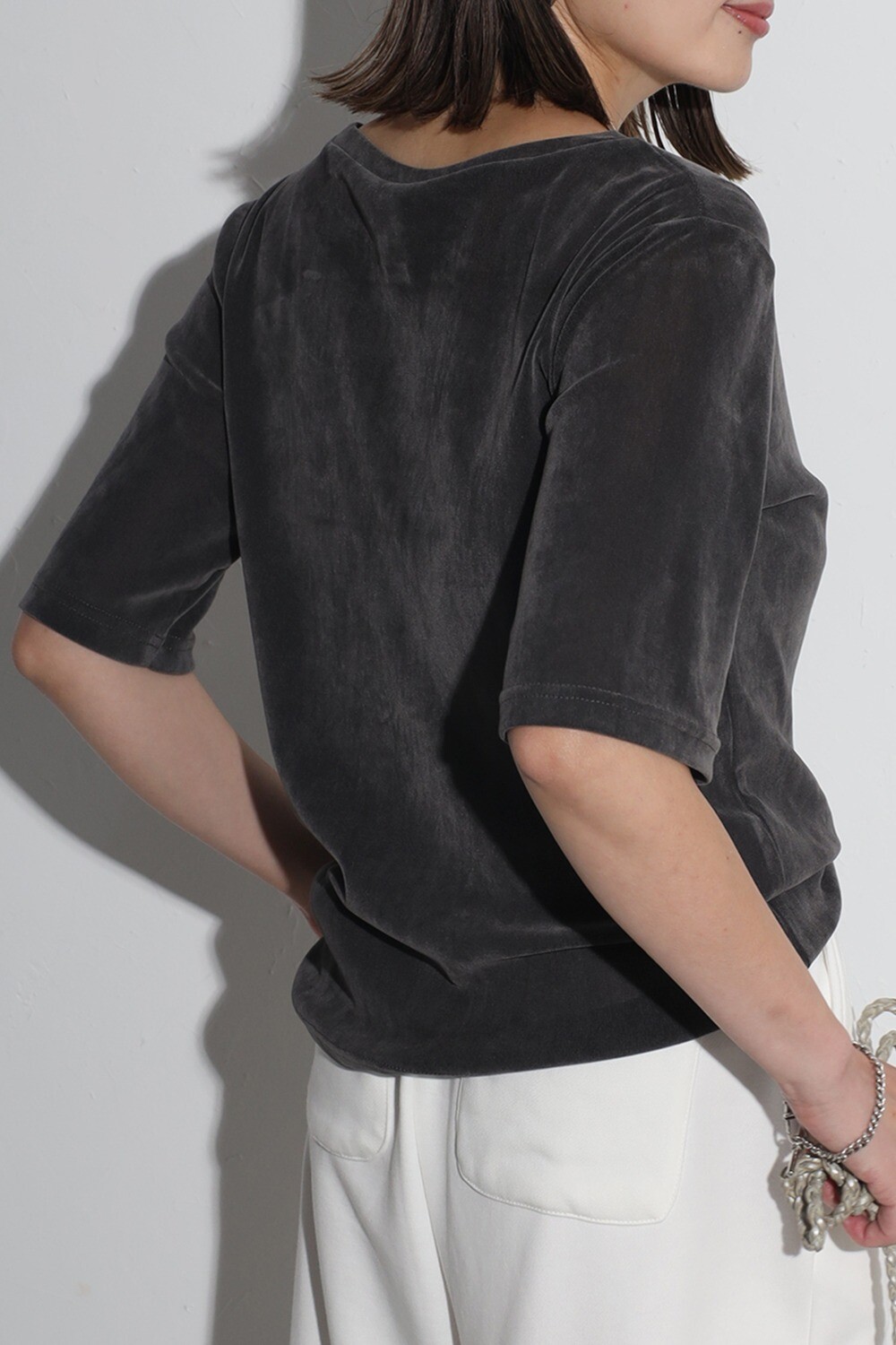 シアー ベロア トップス 半袖 レディース 夏 秋 透け感 tシャツ