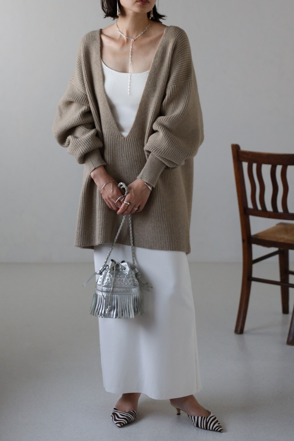 ディープVネックルーズニット 88-003282/88-003184/88-002808 【予約