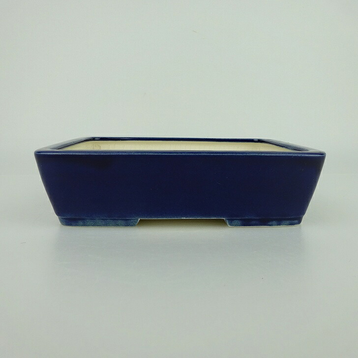 盆栽鉢 青香 小型 長辺 約14.8糎 長方鉢 釉薬 現品 貨物輸送無料