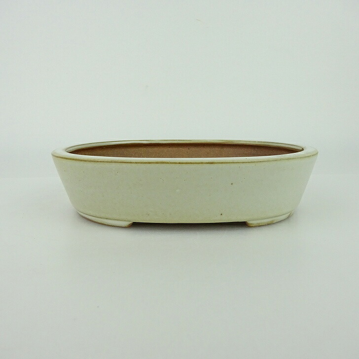 盆栽鉢 青香 小型 長辺 約14.5cm 楕円鉢 釉薬 現品 送料無料