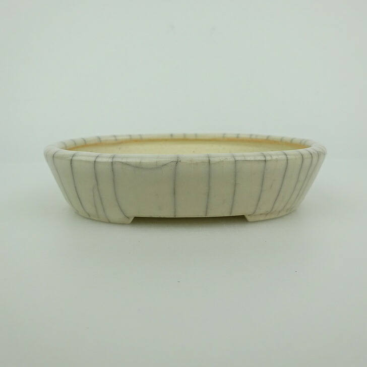 盆栽鉢 青香 小鉢 長辺 約9cm 楕円鉢 貫入 釉薬 現品 送料無料