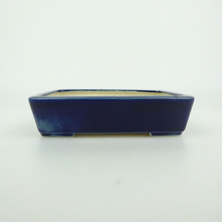 盆栽鉢 青香 小型 長辺 約12cm 長方鉢 釉薬 現品 送料無料