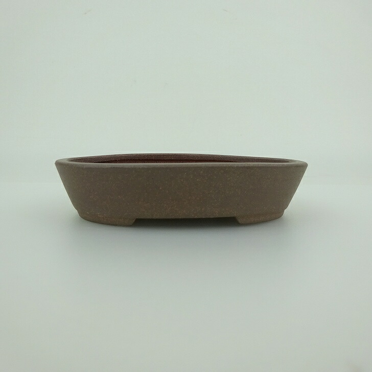 盆栽鉢 青香 小型 長辺 約9.6cm 楕円鉢 泥物 現品 送料無料