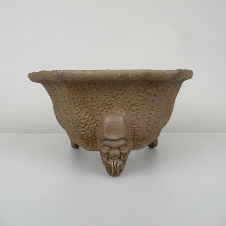 盆栽鉢 陶雀 鬼宝堂 林陶雀 泥鉢 六角 人面足 現品 新品 送料無料 鉢 植木鉢 趣味 人気商品 癒し プレゼント 贈りもの お祝い