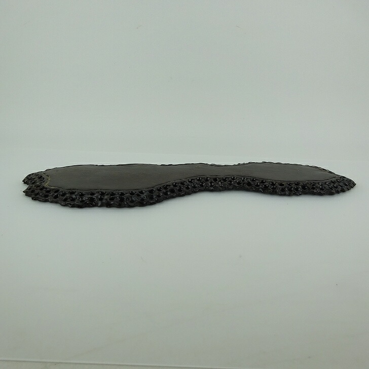【中古】花台 地板 卓 長辺 約33.5cm 飾台 網目 木製 小品卓 盆栽台 現品 中古品 送料無料