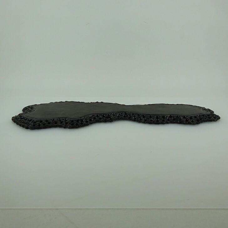 【中古】 花台 地板 卓 長辺 約34.5cm 飾台 網目 木製 小品卓 盆栽台 現品 中古品 送料無料