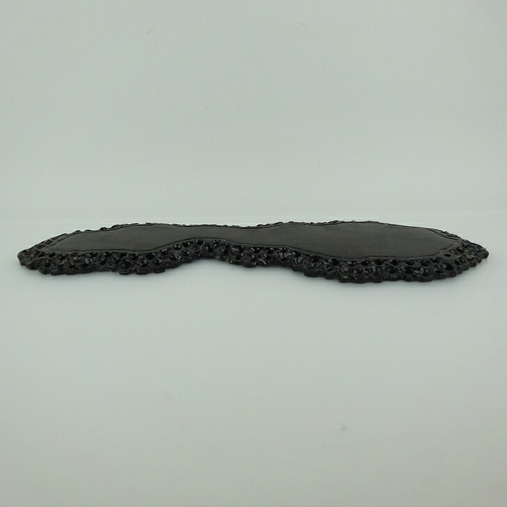 【中古】 花台 地板 卓 長辺 約33cm 飾台 網目 木製 小品卓 盆栽台 現品 中古品 送料無料