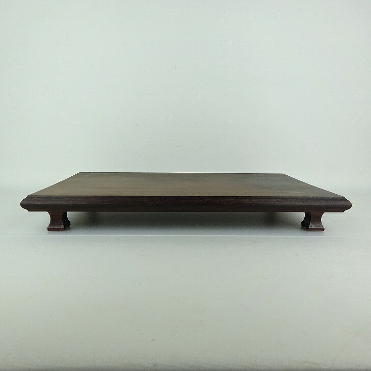 【中古】 花台 卓 長辺 約44.8cm 飾台 置き物台 花飾 木製 小品卓 盆栽台 観賞用 現品 中古 送料無料