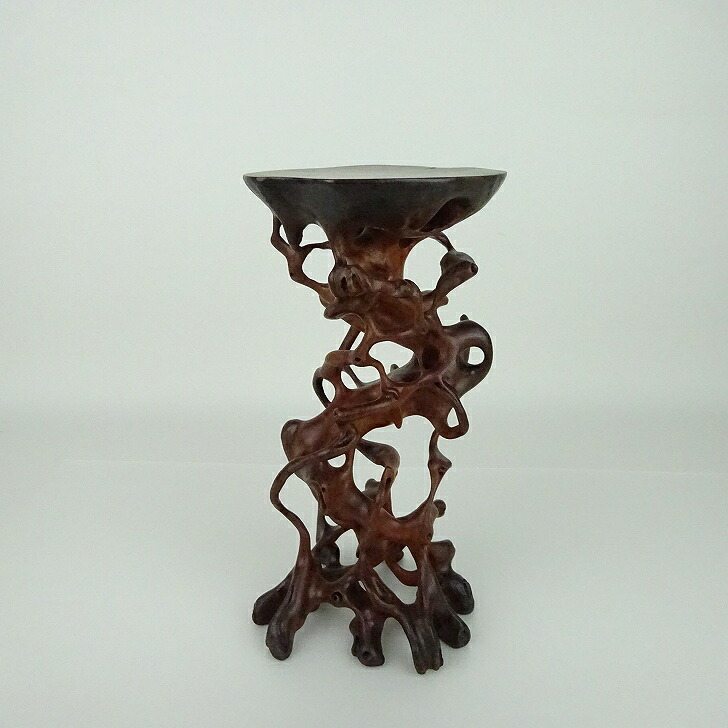 【中古】花台 根卓 高さ 約 22.5珊 飾台 飾りつけ台 花飾 木製 小品文卓 盆栽台 現品 中古