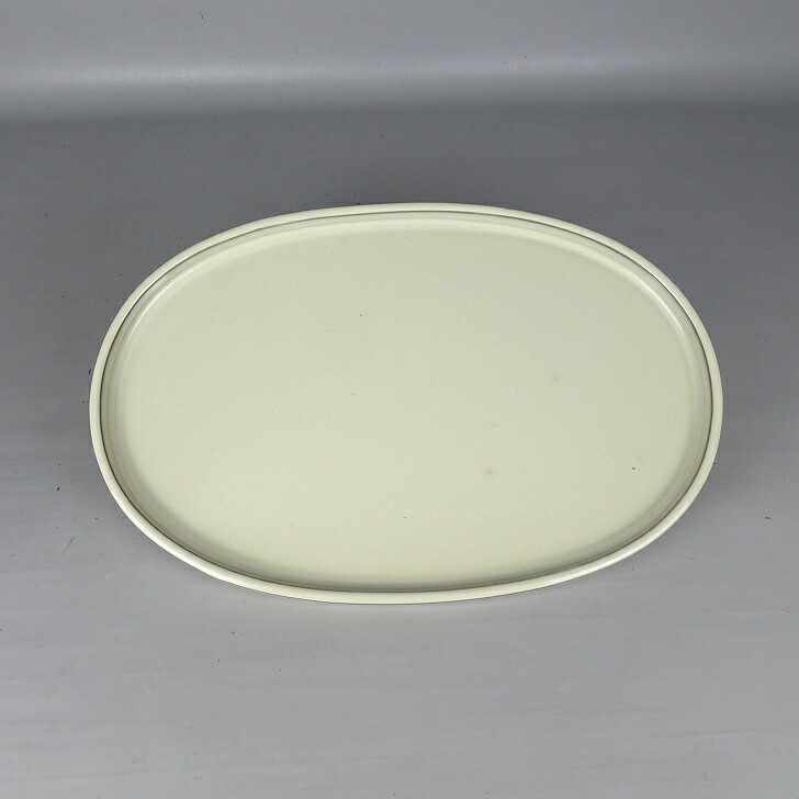 【中古】 水盤 春松 中型 長辺 約 40.5cm 楕円 鉢 水石 盆栽 花器 釉薬 現品 中古 送料無料