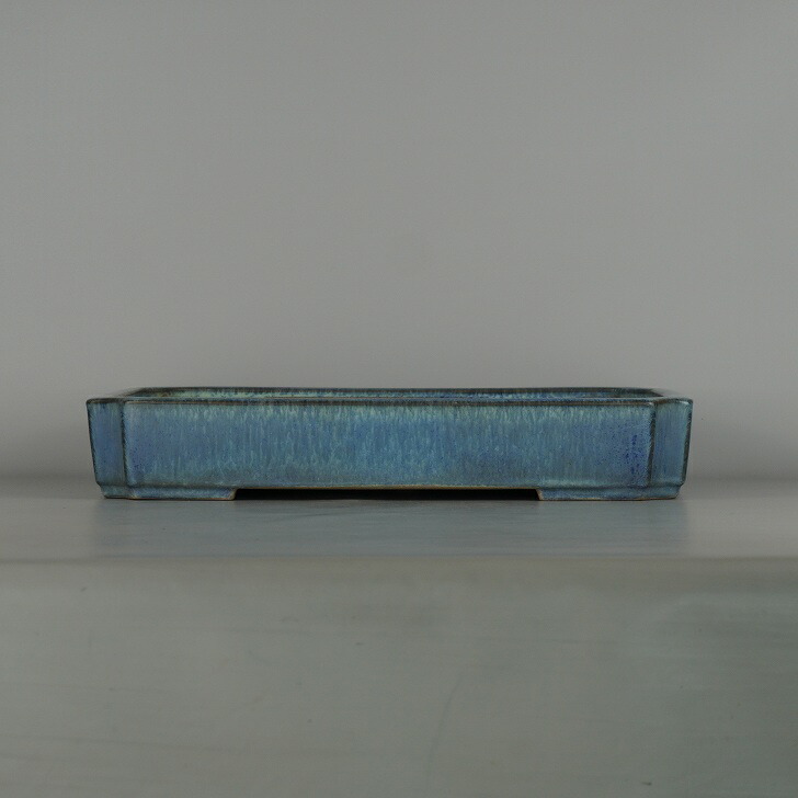 【中古】盆栽鉢 常滑 山房造 鳳舟 大型 長辺 約 40.8cm 長方鉢 隅切 釉薬 現品 中古鉢 16,060円