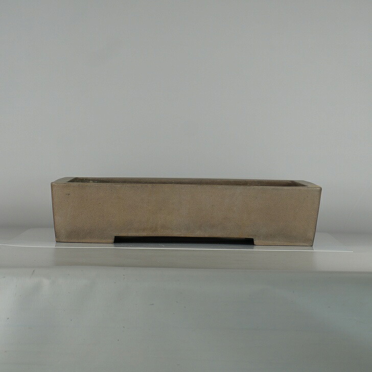 【中古】 盆栽鉢 常滑 中野 行山 大型 長辺 約 44cm 長方鉢 泥物 現品 中古鉢
